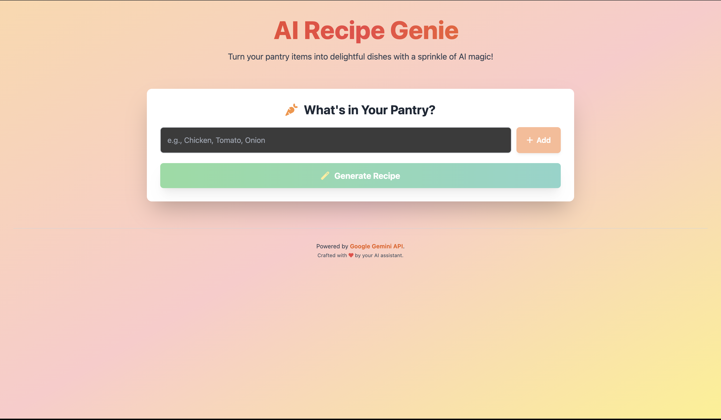 Build an AI Recipe Generator